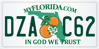 FL license plate DZAC62
