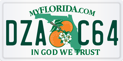FL license plate DZAC64