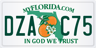 FL license plate DZAC75