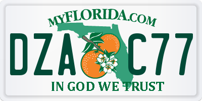 FL license plate DZAC77