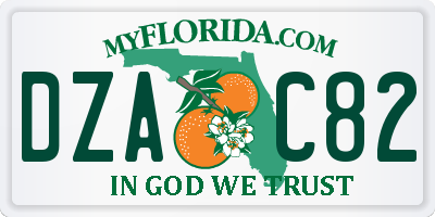 FL license plate DZAC82