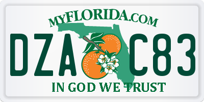 FL license plate DZAC83