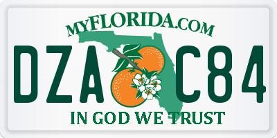 FL license plate DZAC84