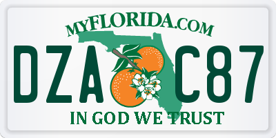 FL license plate DZAC87