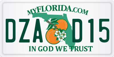 FL license plate DZAD15