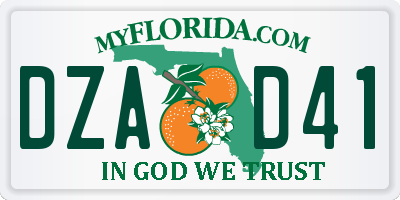 FL license plate DZAD41