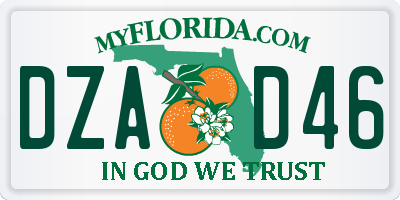 FL license plate DZAD46