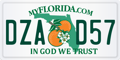 FL license plate DZAD57