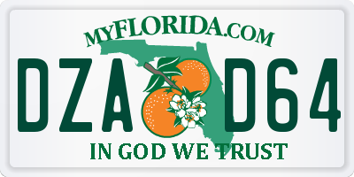 FL license plate DZAD64