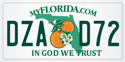 FL license plate DZAD72