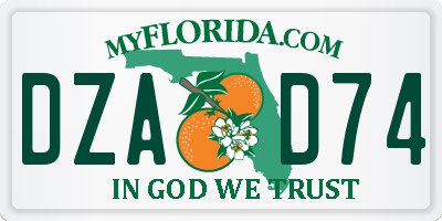 FL license plate DZAD74