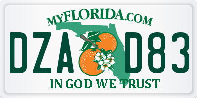 FL license plate DZAD83