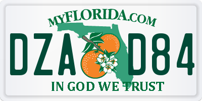FL license plate DZAD84