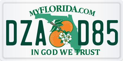 FL license plate DZAD85