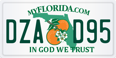FL license plate DZAD95