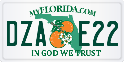FL license plate DZAE22