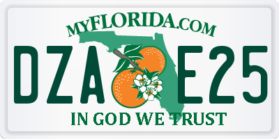 FL license plate DZAE25
