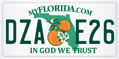 FL license plate DZAE26