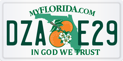 FL license plate DZAE29