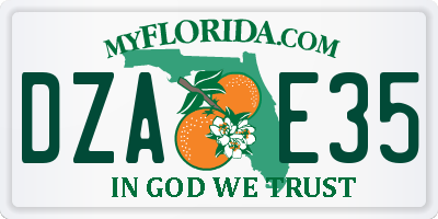 FL license plate DZAE35