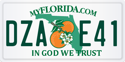 FL license plate DZAE41