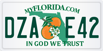 FL license plate DZAE42