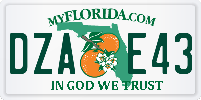FL license plate DZAE43