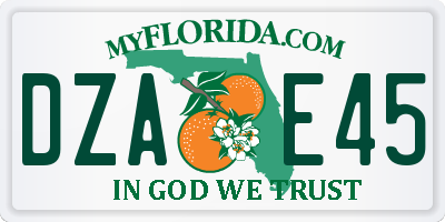 FL license plate DZAE45