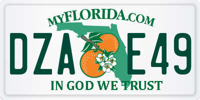 FL license plate DZAE49