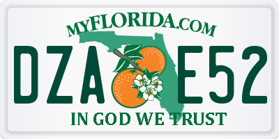 FL license plate DZAE52