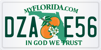 FL license plate DZAE56
