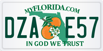 FL license plate DZAE57