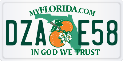 FL license plate DZAE58
