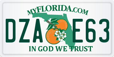 FL license plate DZAE63