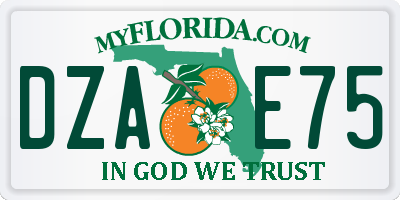 FL license plate DZAE75