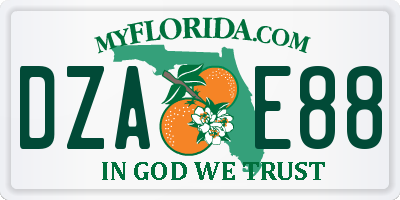 FL license plate DZAE88