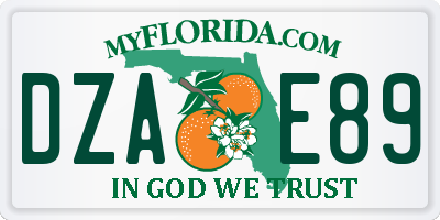 FL license plate DZAE89