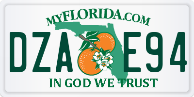 FL license plate DZAE94