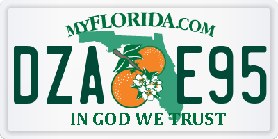 FL license plate DZAE95