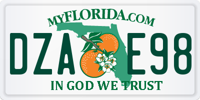 FL license plate DZAE98