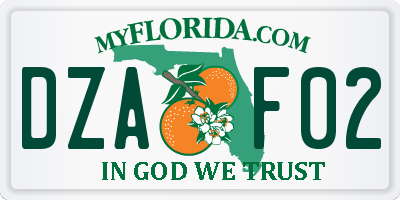 FL license plate DZAF02