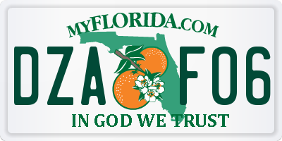 FL license plate DZAF06
