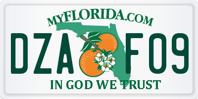 FL license plate DZAF09