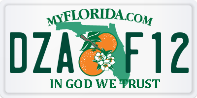 FL license plate DZAF12