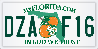 FL license plate DZAF16