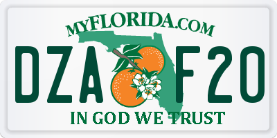 FL license plate DZAF20