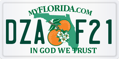 FL license plate DZAF21