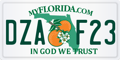 FL license plate DZAF23