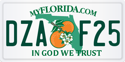 FL license plate DZAF25