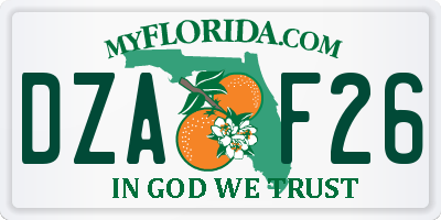 FL license plate DZAF26